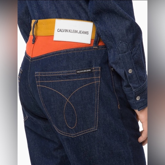 [NEW] CALVIN KLEIN JEANS CKJ035 STRAIGHT COLORBLOCK JEANS DENIM W36 L32 [NWOT] - Picture 3 of 7
